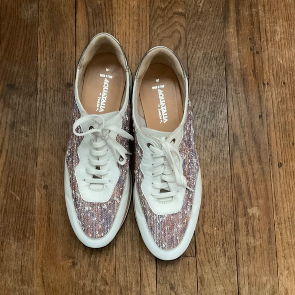 Aquatalia by Marvin K tweed shoes in a fun color combo of blue, white and purple - Picture 5 of 6